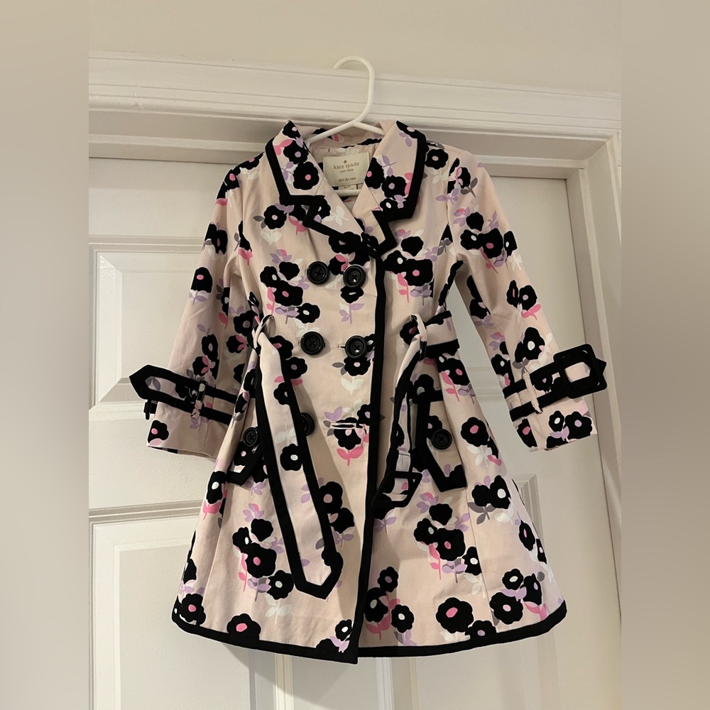 Kate Spade Girls 3T Floral Trench Coat
